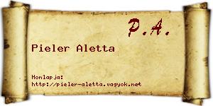 Pieler Aletta névjegykártya